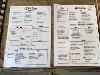 Menu Zona Sur Bar Bistro - 21