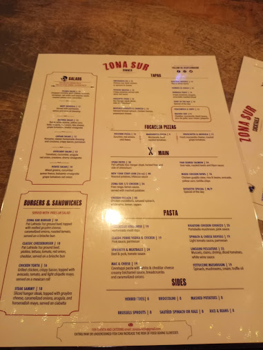 Menu Zona Sur Bar Bistro - 24